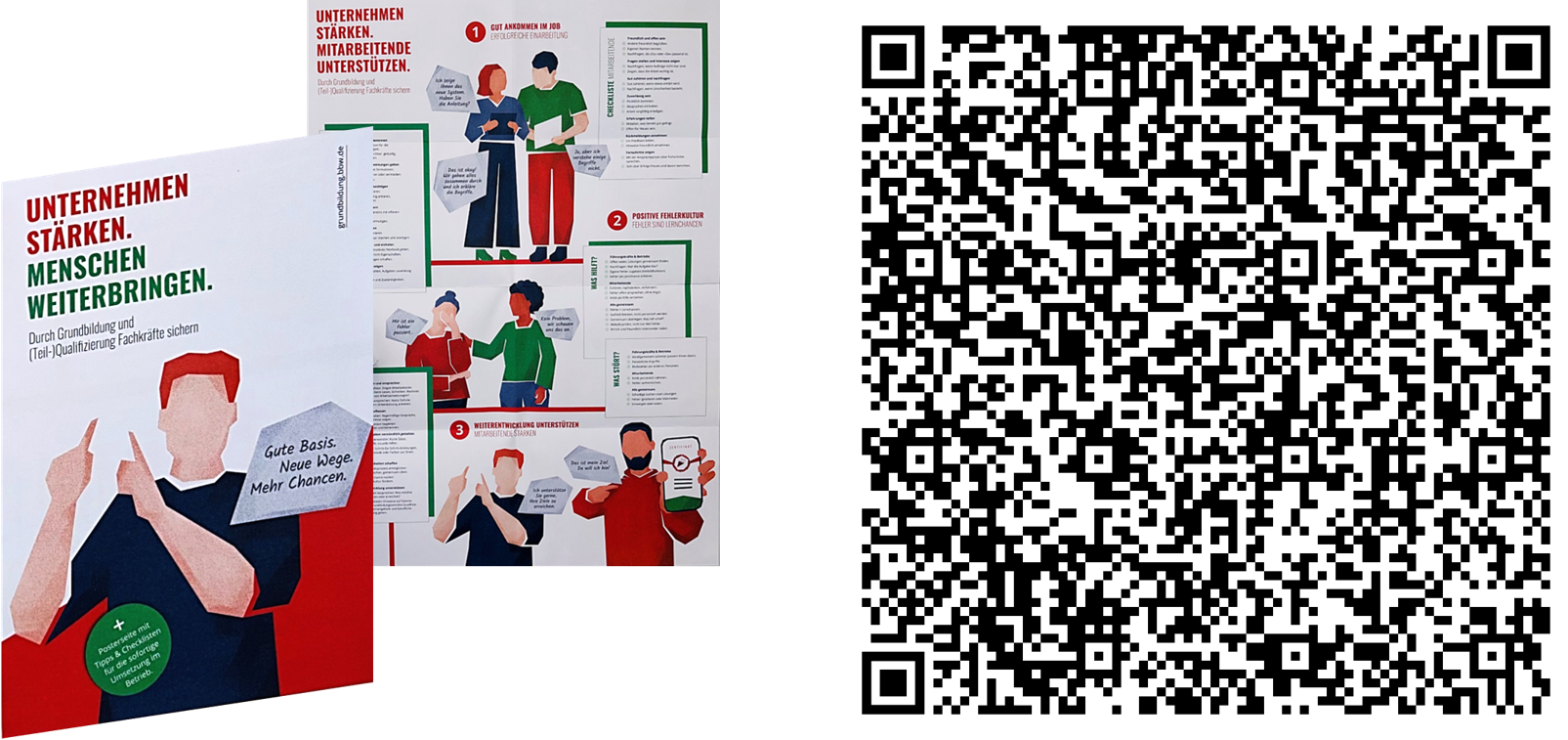 Poster-Broschüre mit Bestellcode (QR-Code)